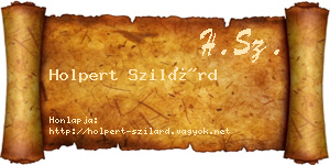 Holpert Szilárd névjegykártya